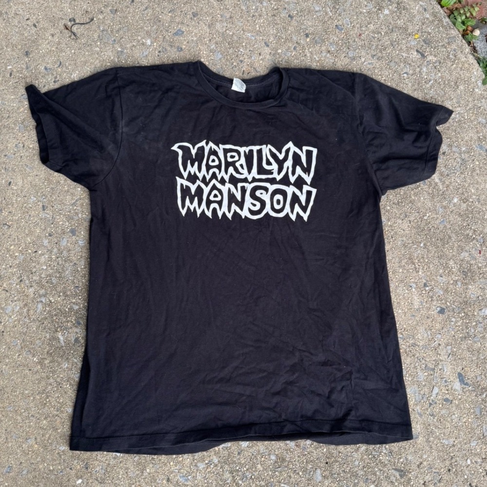 Marilyn Manson Band T-Shirt Mens XL Black Short Sleeve Logo Graphic Tee Pacific